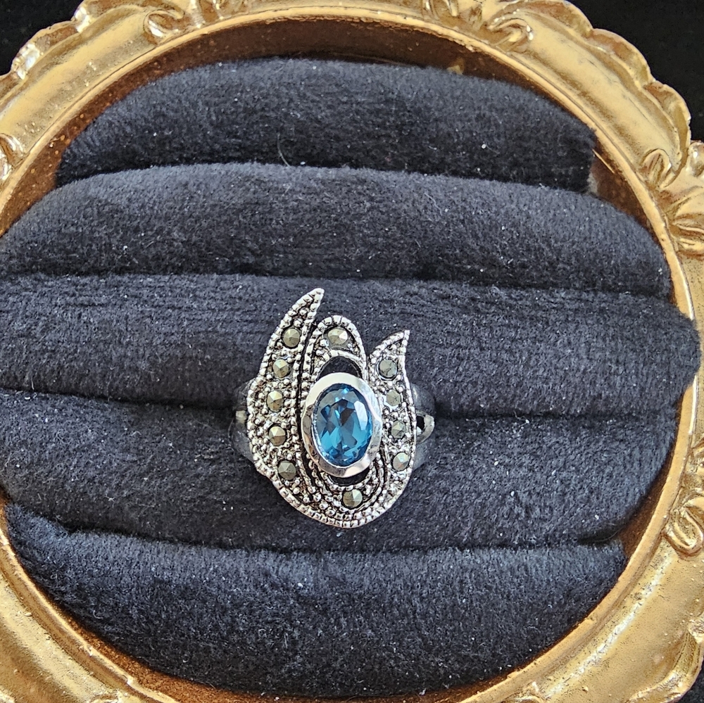Vintage 14k White Gold Electroplated Ring Size 8 New Old Stock - Picture 2 of 6